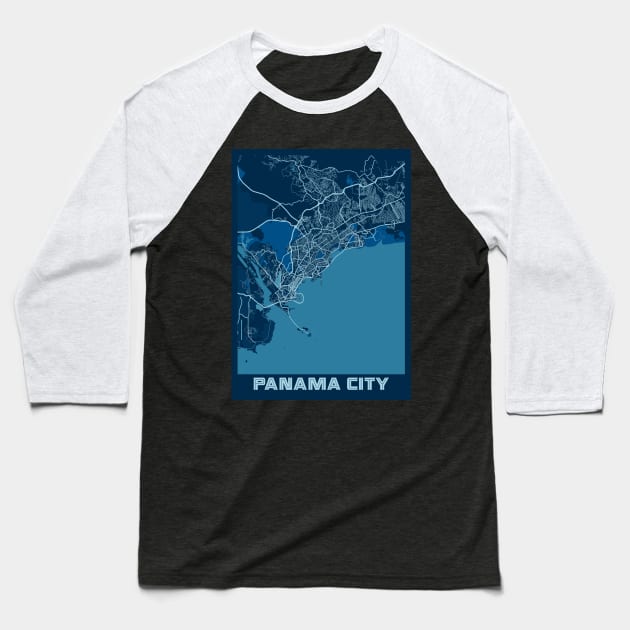Panama City - Panama Peace City Map Baseball T-Shirt by tienstencil